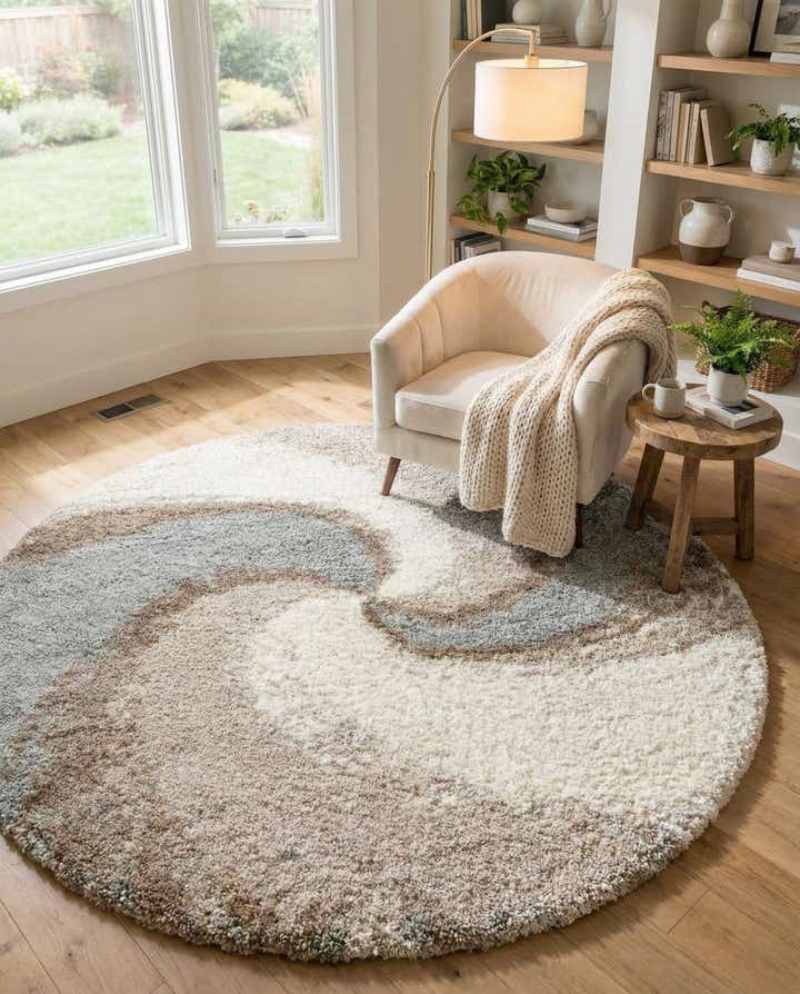 7' 10 x 7' 10 Soft Touch Shag Round Rug