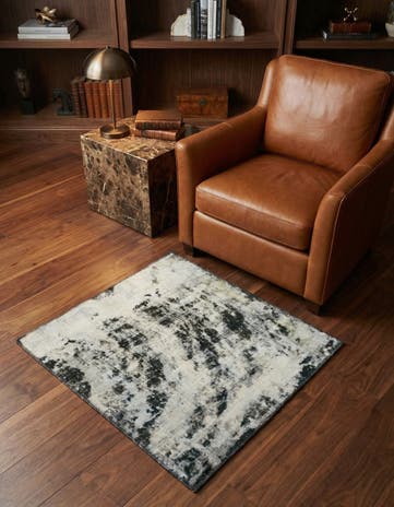 3' 8 x 4' Hand Knotted Ultra Vintage Persian Wool Square Rug