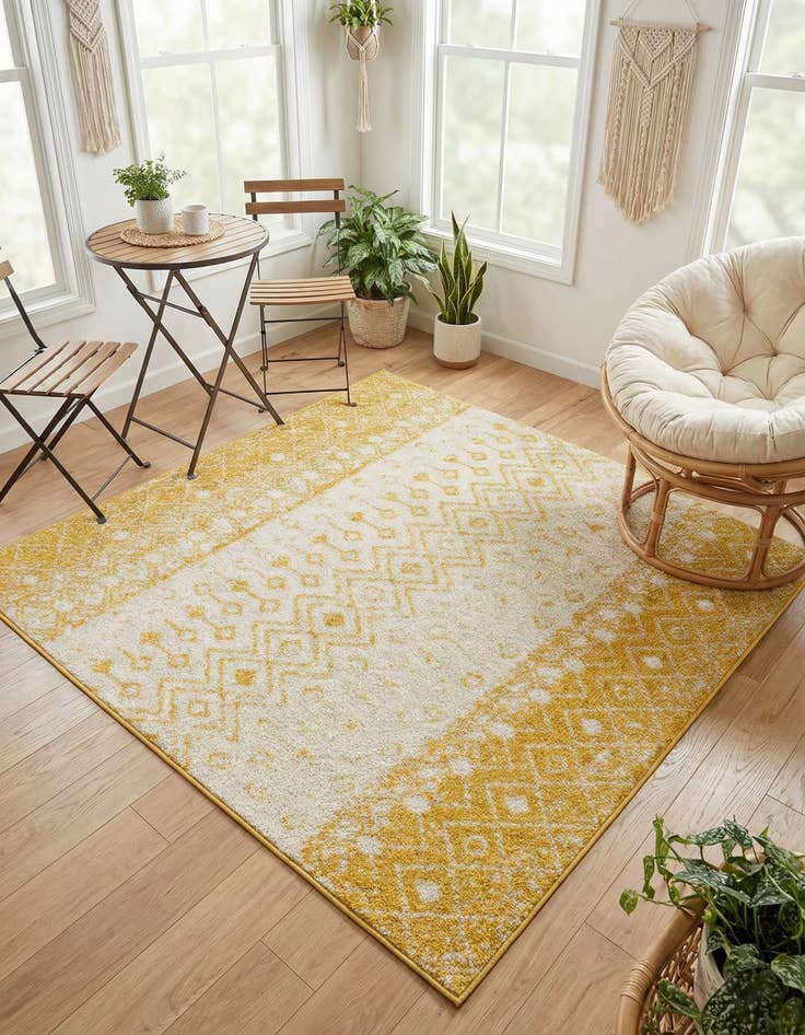 Detail image of 5' 3 x 5' 3 Moroccan Trellis Square Rug