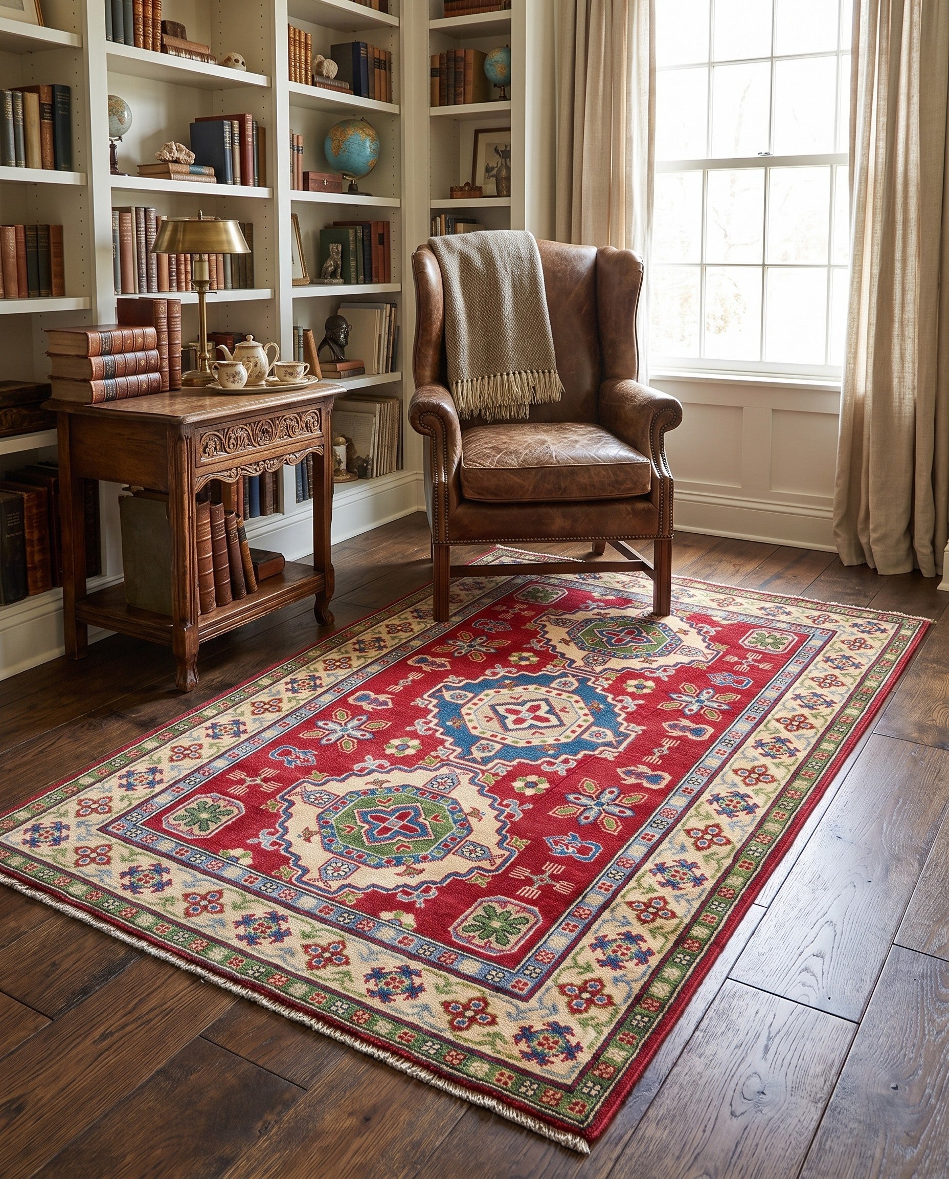 Detail image 3 of 10: 3' 11 x 5' 11 Hand Knotted Kazak Rug