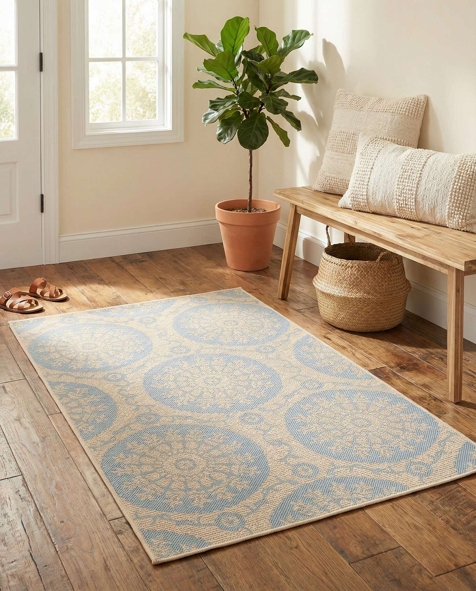 3' 3 x 5' Easy-Clean Botanical Indoor / Outdoor Rug