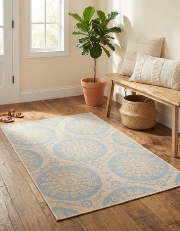 3' 3 x 5' Easy-Clean Botanical Indoor / Outdoor Rug