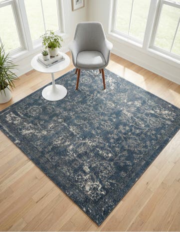 Blue Oregon Square Rug