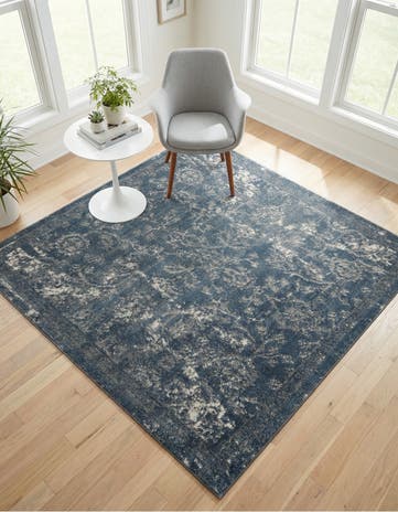Blue Oregon Square Rug