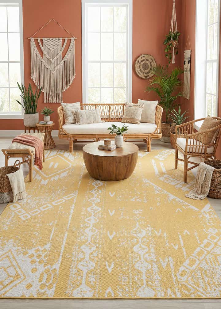 9' x 12' Easy-Clean Bohemian Indoor / Outdoor Rug