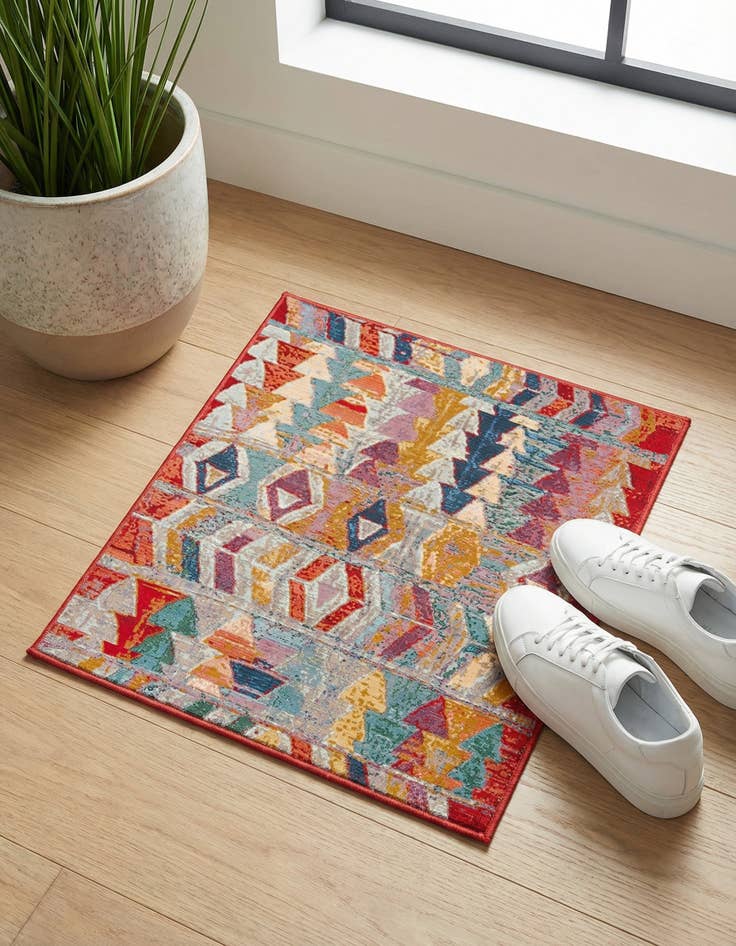 Detail image of 1' 4 x 1' 4 Washable Modern Indoor / Outdoor Sample Rug