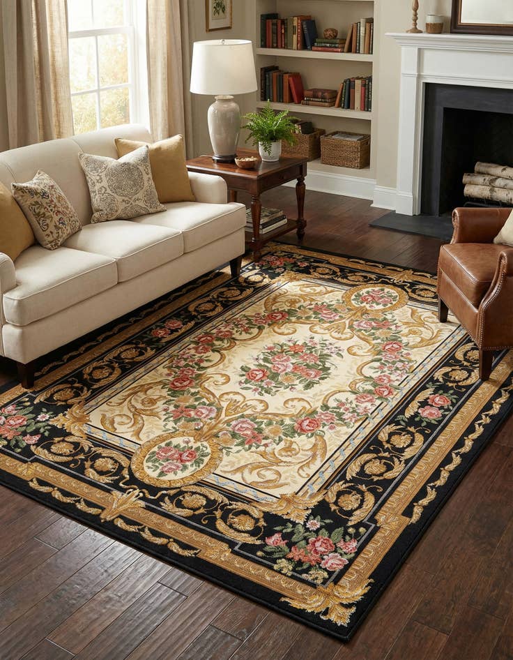 Detail image of 5' x 7' Washable Traditional Indoor / Outdoor Rug