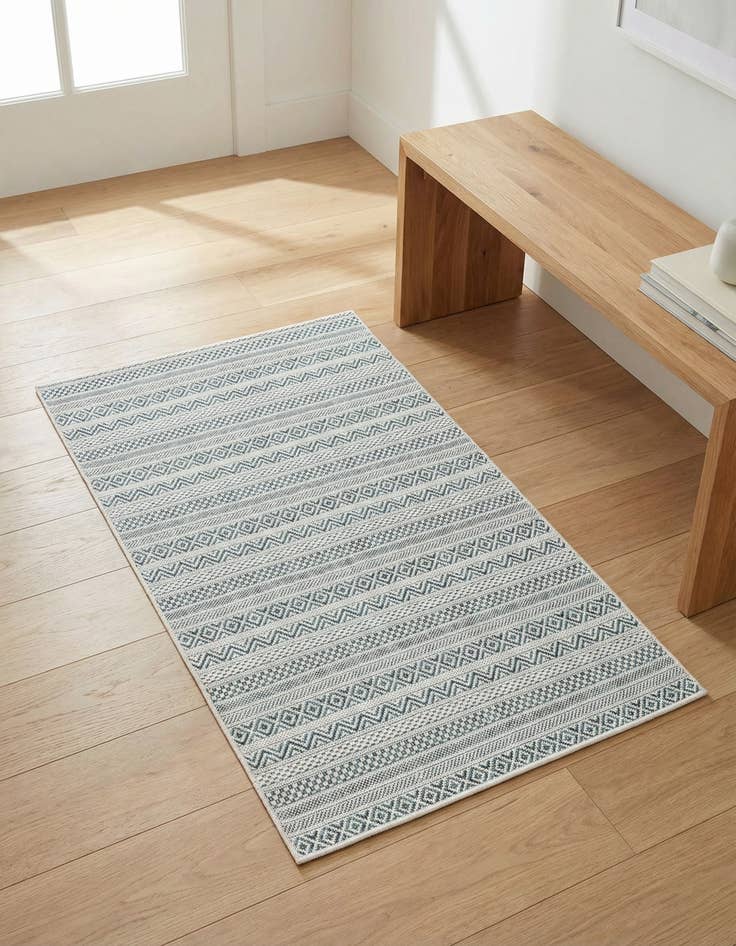 Detail image of  3' x 5' 3  Washable Ribbon Indoor / Outdoor Rug