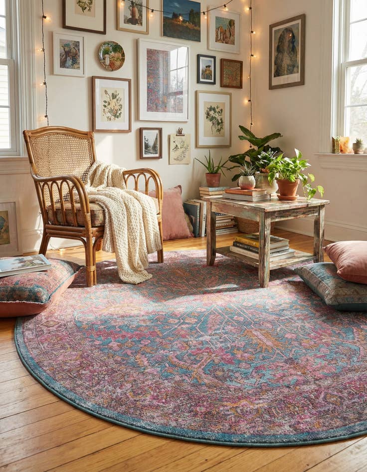 Detail image of 5' 3 x 5' 3 Washable Mangata Round Rug