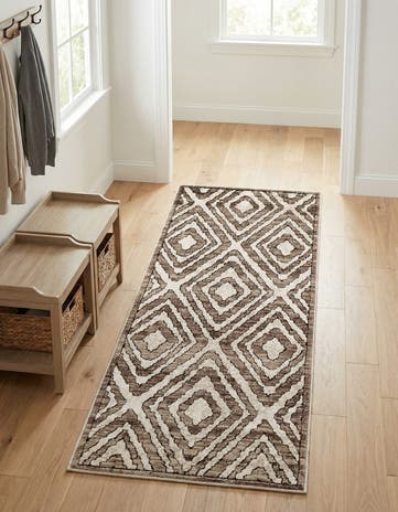 Chocolate Brown Hermitage Runner Rug