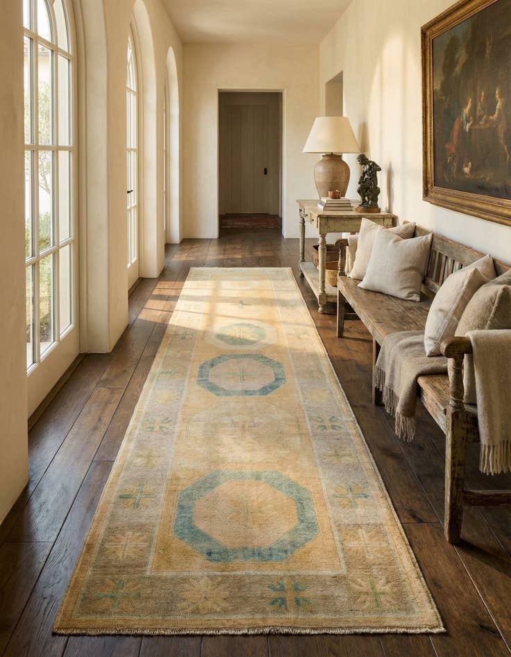 Detail image of 2' 11 x 10' 1 Hand Knotted Oushak Wool Runner Rug