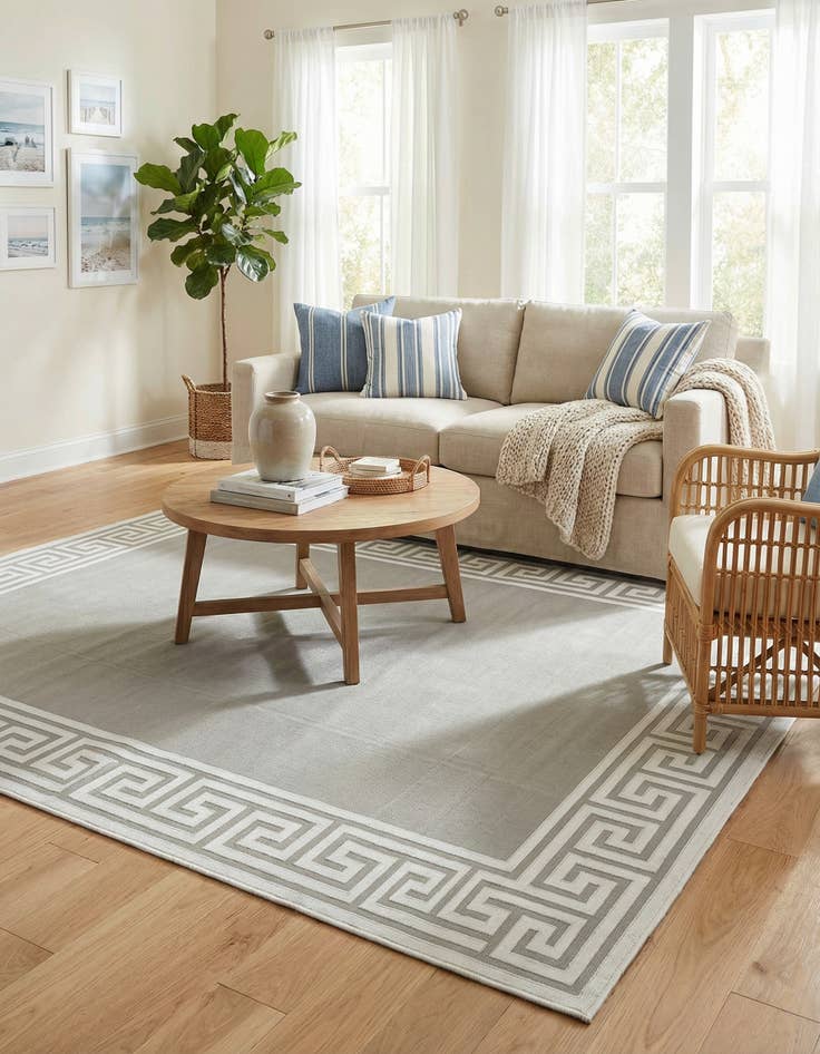 Detail image of 7' 10 x 10' Washable Coastal Indoor / Outdoor Rug