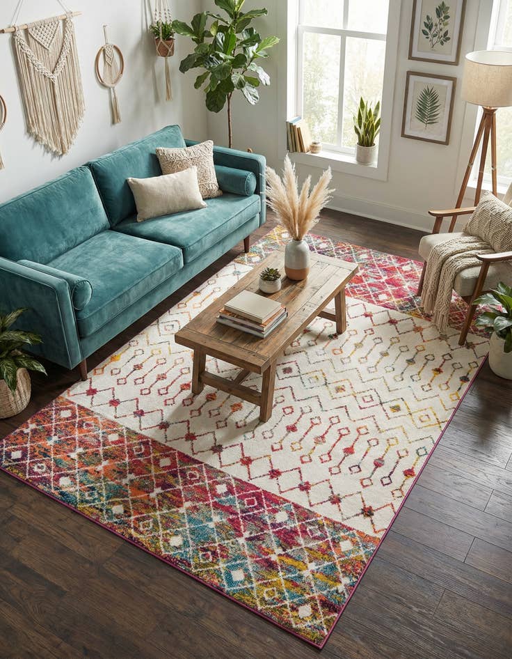 Detail image of 6' x 9' Moroccan Trellis Rug