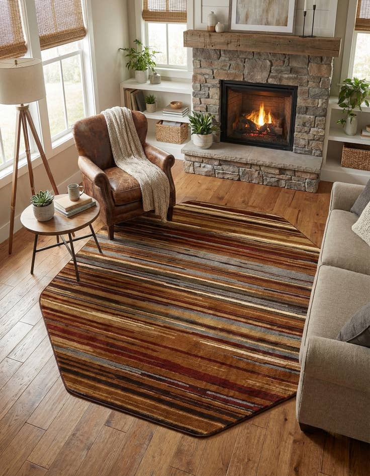 Detail image of 6' x 6' Coffee Shop Octagon Rug