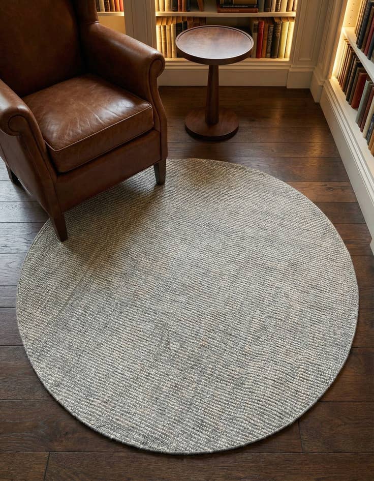 Detail image of 4' 1 x 4' 1 Hand Woven Jill Zarin English Manor Farmhouse Wool Round Rug