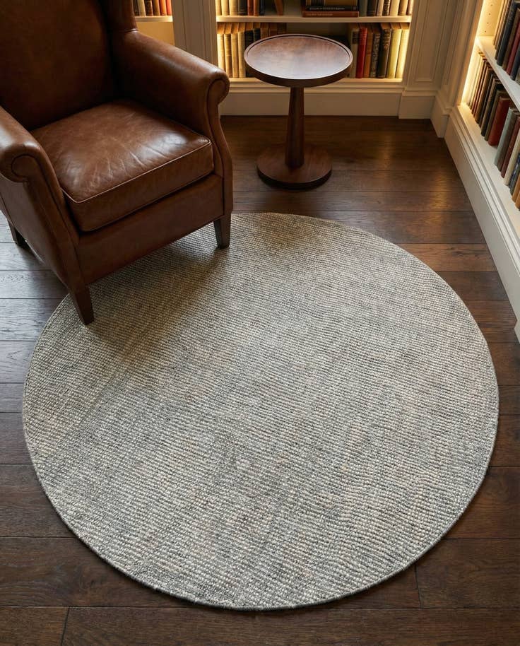 Detail image of 4' 1 x 4' 1 Hand Woven Jill Zarin English Manor Farmhouse Wool Round Rug