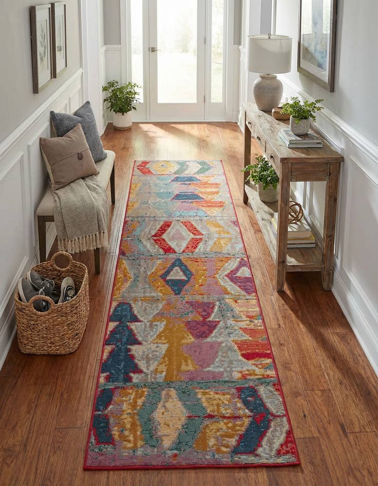 Detail image of 2' x 8' Easy-Clean Modern Indoor / Outdoor Runner Rug