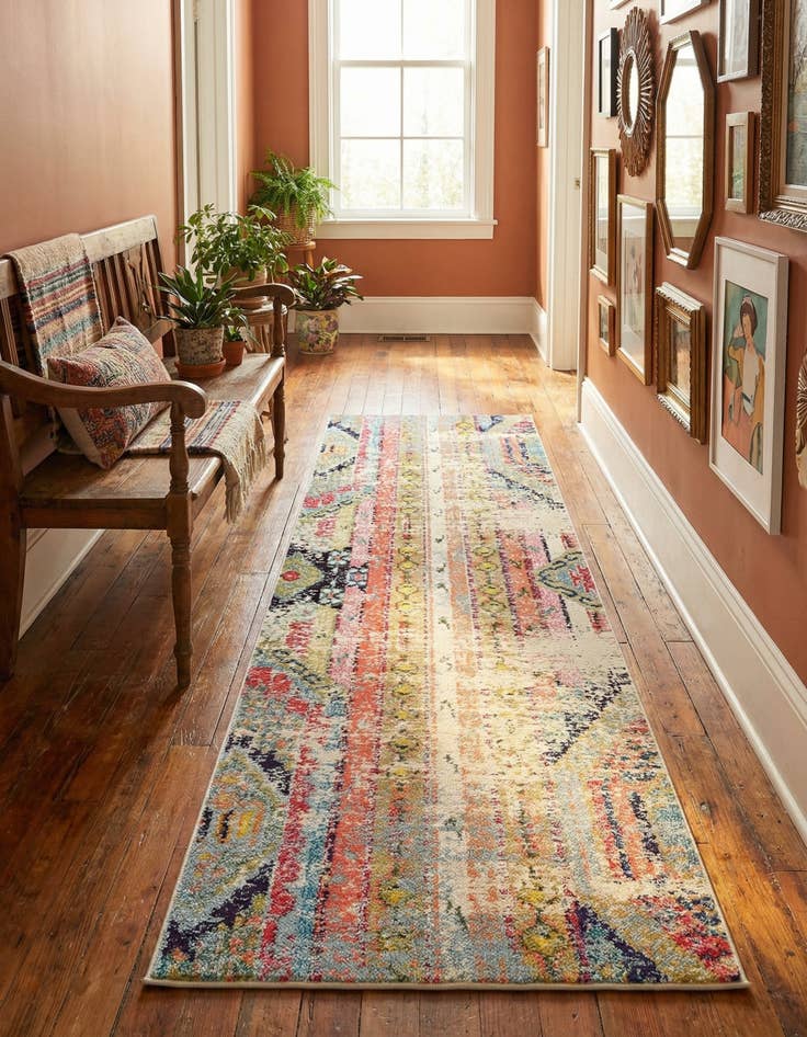 Detail image of 2' 2 x 6' 9 Washable Mesa Runner Rug