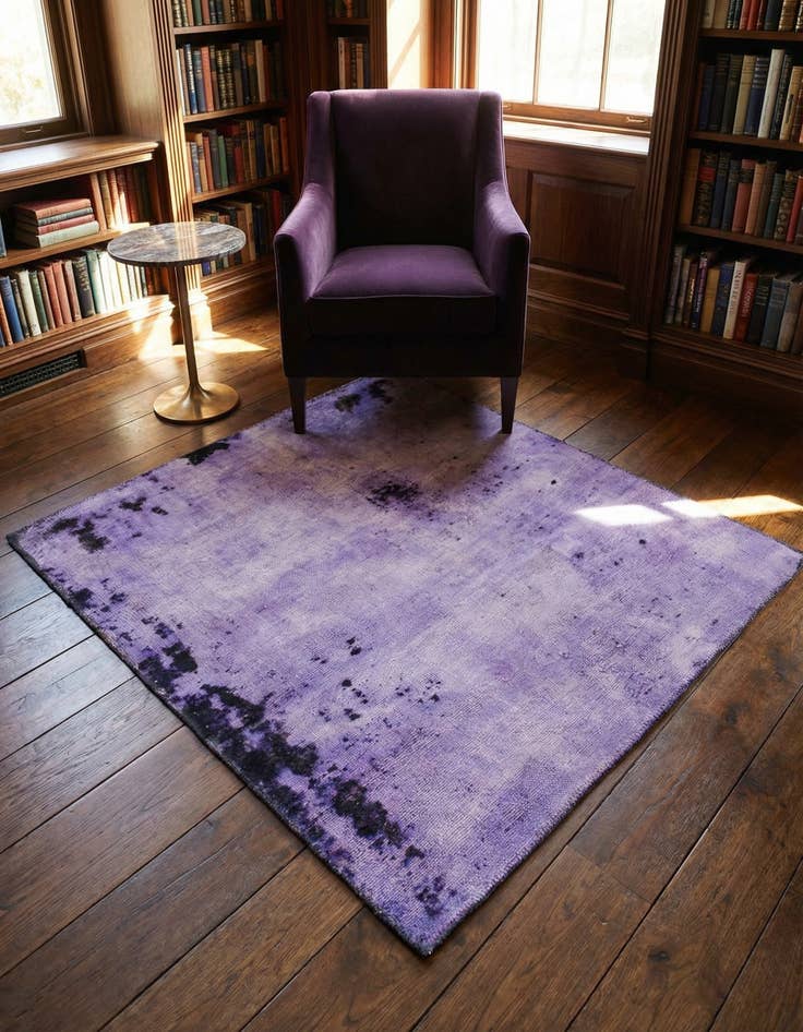 Detail image of 3' 7 x 4' 3 Hand Knotted Ultra Vintage Persian Wool Square Rug