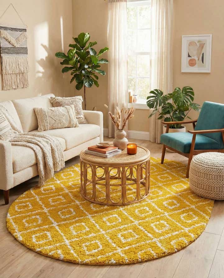 7' 10 x 10' Lattice Shag Oval Rug