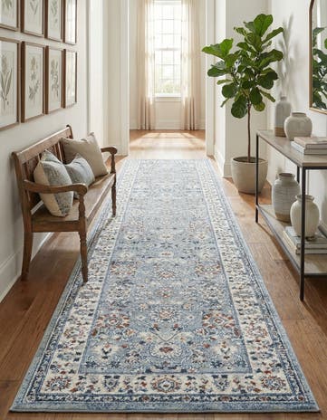 Aqua Blue Charlotte Runner Rug
