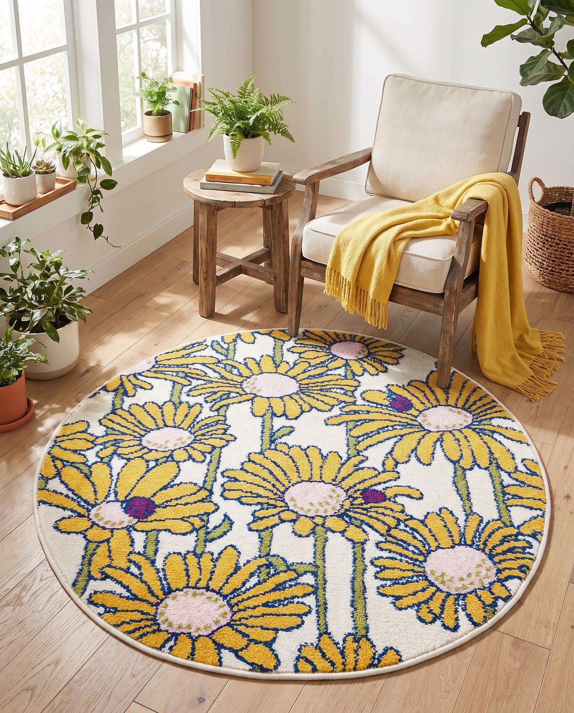 3' 3 x 3' 3 Bloom Round Rug
