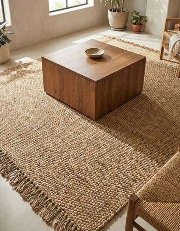 7' 10 x 7' 10 Hand Woven Chunky Jute Square Rug