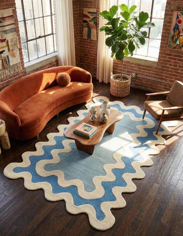 5' 1 x 8' Happy Rugs Wiggles Wool