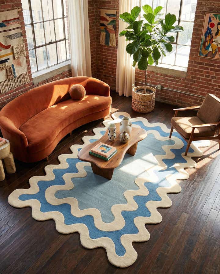 5' 1 x 8' Happy Rugs Wiggles Wool