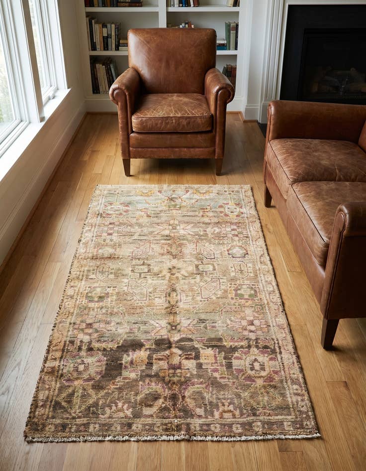 Detail image of 3' 1 x 5' 5 Hand Knotted Ultra Vintage Persian Wool Rug