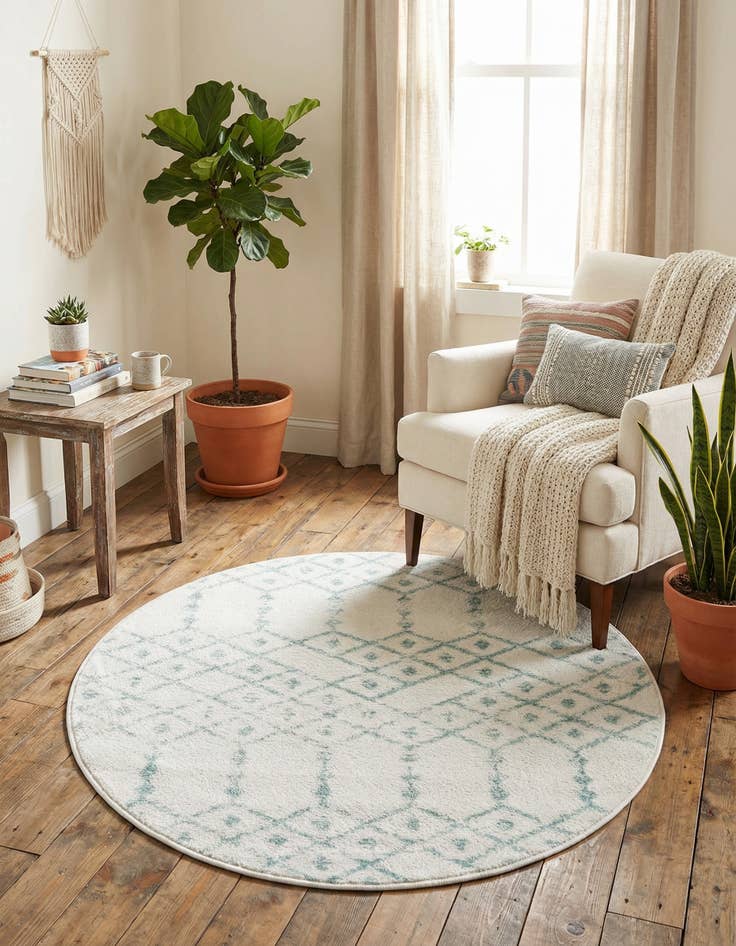 Detail image of 3' x 3' Paxon Trellis Round Rug