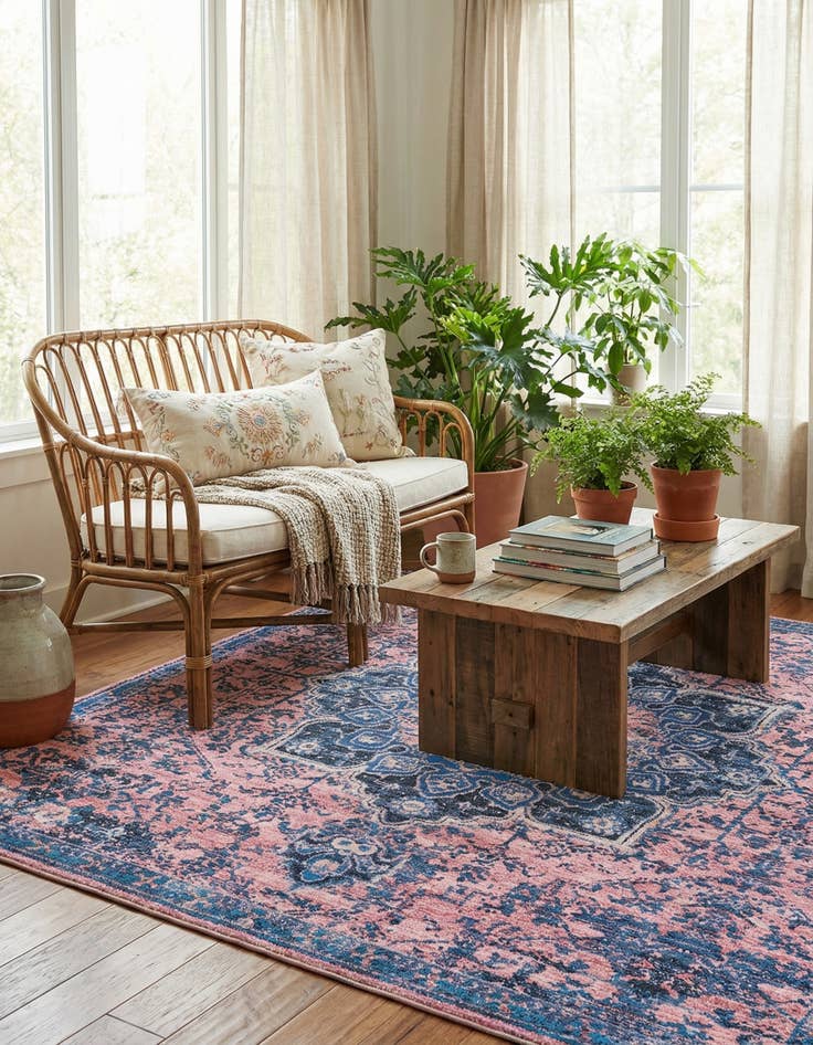 Detail image of 7' 3 x 7' 3 Washable Francesca Square Rug