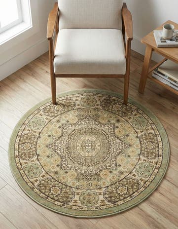 Light Green Amina Round Rug