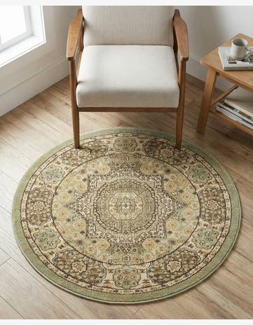 Light Green Amina Round Rug