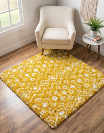 4' x 4' Moroccan Trellis Shag Square Rug