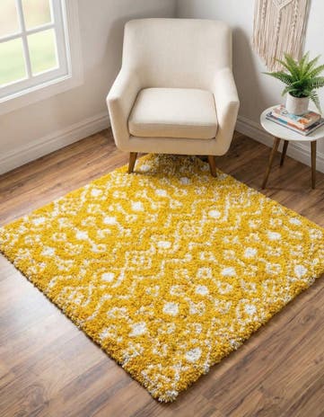 4' x 4' Moroccan Trellis Shag Square Rug