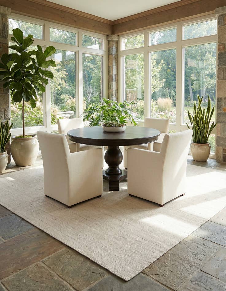 Detail image of  10' x 10'  Hand Woven Jill Zarin English Manor Farmhouse Wool Square Rug