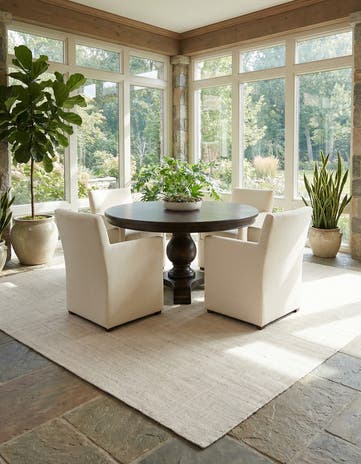 Vanilla Bean Hand Woven Jill Zarin English Manor Farmhouse Wool Square Rug