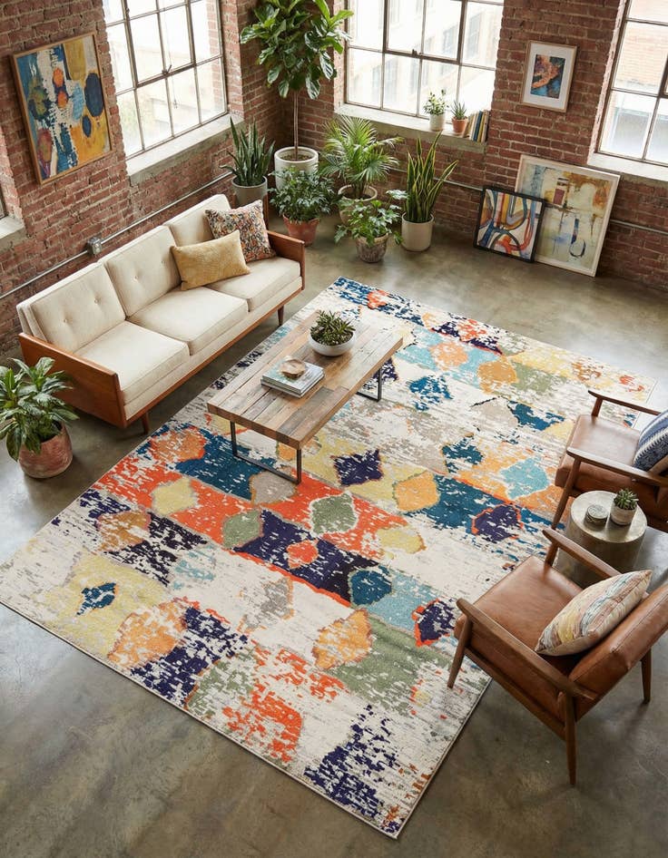 Detail image of 9' 10 x 14' Washable Vivid Rug