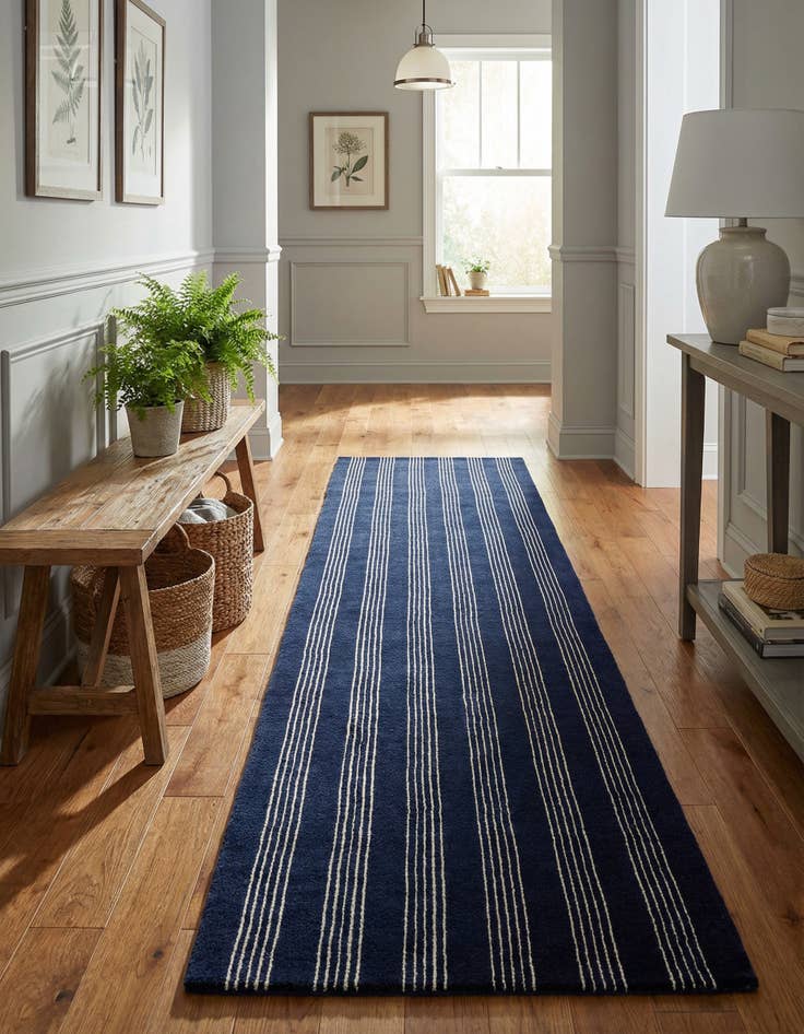 Detail image of 3' 3 x 12' Jill Zarin Striped Wool Runner Rug