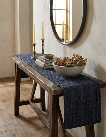 1' 2 x 8' Handmade Braided Jute Table Runner Rug