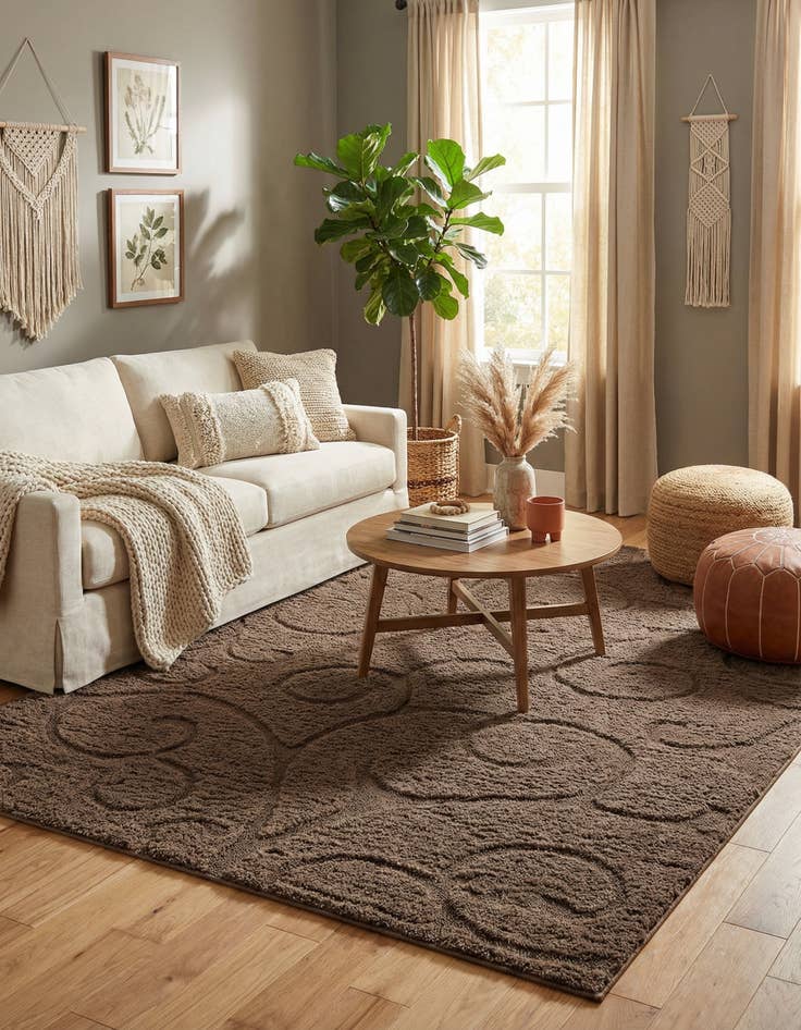 Detail image of 8' x 10' Botanical Shag Rug