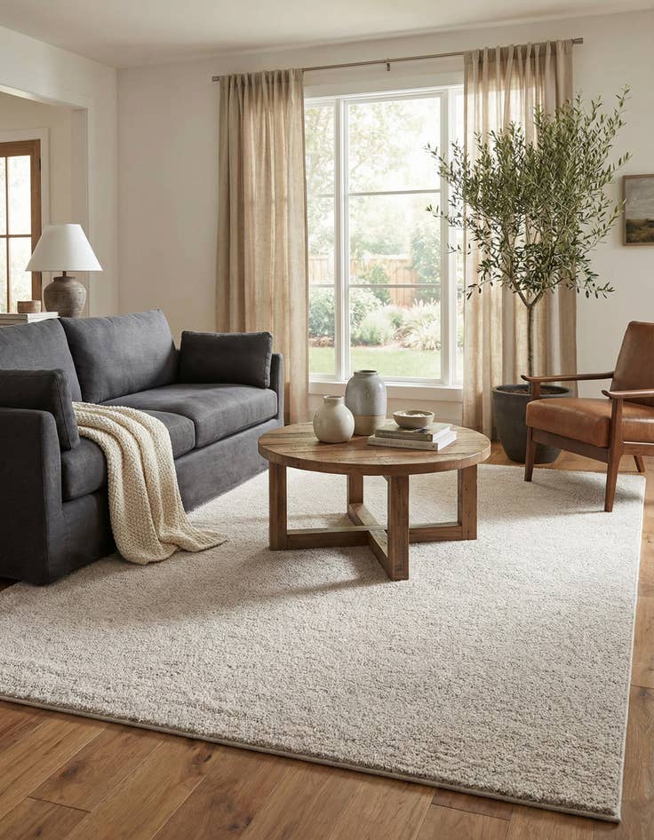 Detail image of 7' 10 x 11' Solid Frieze Rug