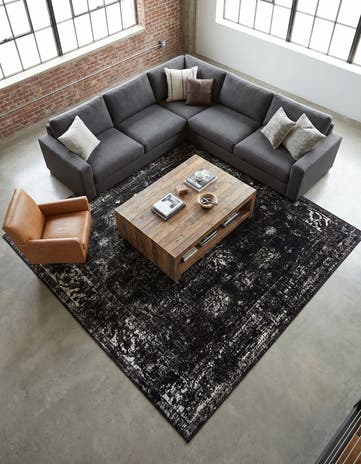 Black Monte Carlo Square Rug