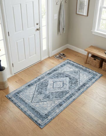 Navy Blue Kamala Washable Rug