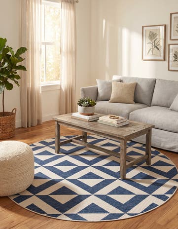 7' x 7' Easy-Clean Jill Zarin Indoor / Outdoor Round Rug