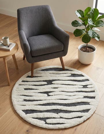 Gray Prismatic Round Rug
