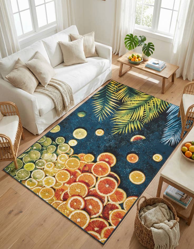 Detail image of  6' x 9'  Washable Coastal Indoor / Outdoor Rug