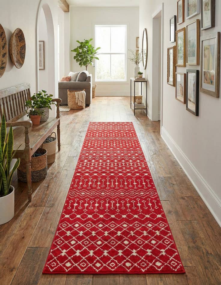 Detail image of 3' 3 x 16' 5 Moroccan Trellis Runner Rug