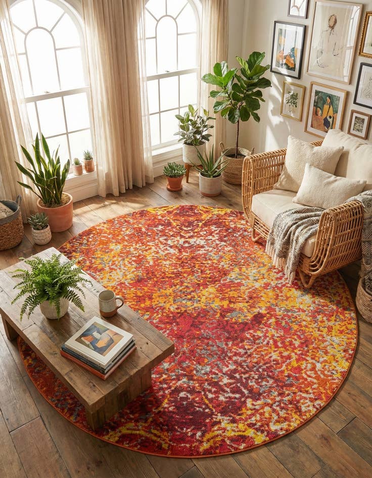 Detail image of 8' x 8' Washable Hyacinth Round Rug